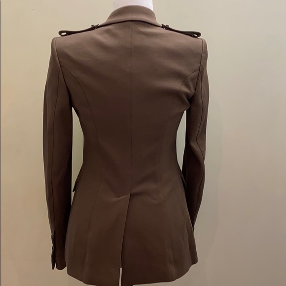 Auth NWT Burberry Prorsum dark flax button blazer jacket brown fitted classic - Picture 7 of 8